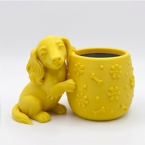 Cute Longhaired Dachshund Planter - Image 3